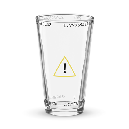 Overflow/Underflow Pint Glass